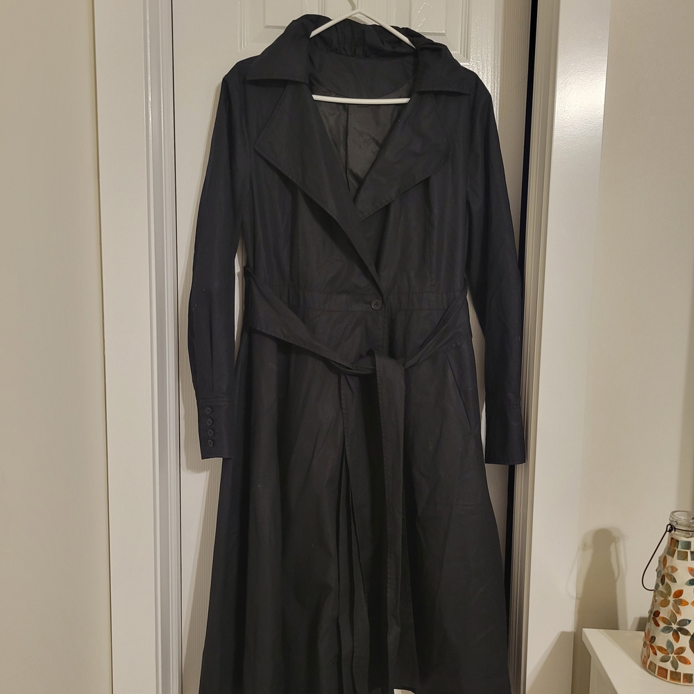 Le Chateau Sophisticated Black Women's Trench Coat Size M